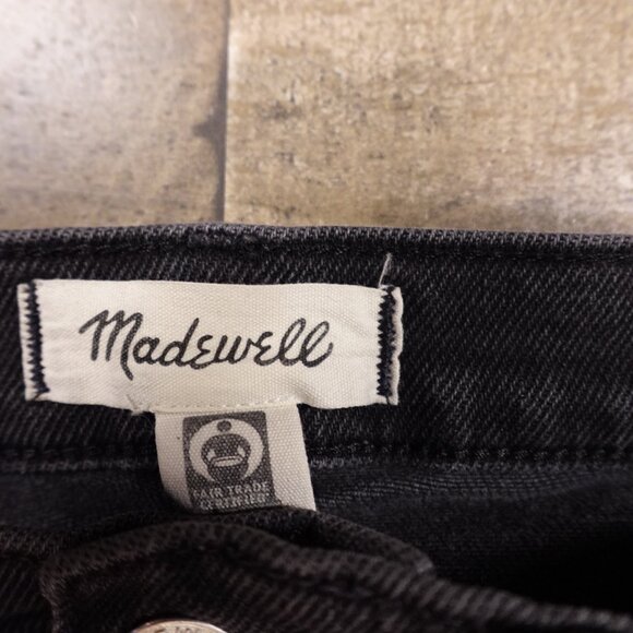 Madewell Mid-Rise Kick Out Jeans Women’s 27 Black Washed Stretch Denim 27” - Picture 3 of 12